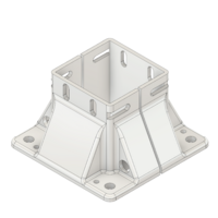MODULAR SOLUTIONS FOOT&lt;br&gt;90MM X 90MM (4) SIDED FOOT W/12MM FLOOR ANCHOR HOLES, HEIGHT = 105MM